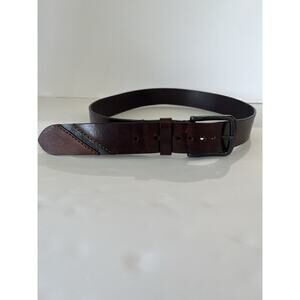 DIESEL Industry Mens BLAG Belt Dark Brown Distressed Leather Size 90cm/36"